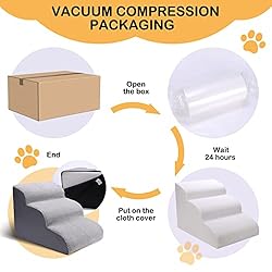 CiWiVOKi 3 Tier Dog Ramp for Couch, Non-Slip Pet