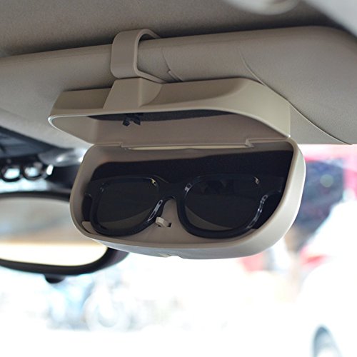 Glasses Holder for Car Sun Visor,Universal Car Sunglasses Eyeglasses Case Storage Box Organizer(gray)