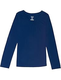 French Toast Uniforme Escolar las niñas de manga larga cuello redondo playera con frunce frontal
