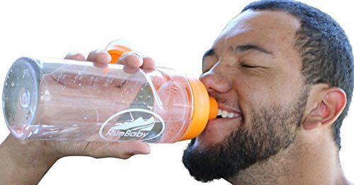 Water Bottle BPA Free: Large 32 oz Sports Water Bottles, with Easy Screw/ No Leak Hinged Cap For Convenient Hydration, For All Sport & Outdoor Activities by Run Baby Sport