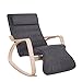 SONGMICS Relax Rocking Lounge Chair, Comfortable Recliner Glider, with Adjustable Footrest, Wood Frame, 45.3