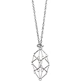 Crystal Holder Necklace - Stainless Steel Cage for Stone, Crystal Cage Necklace for Women Men Adjustable Length