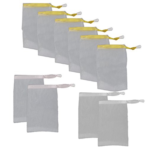 10pcs Soap Sack Saver Pouch Drawstring Holder Bags for Making Bubbles