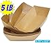 Brown Kraft Paper Food Trays Great for Parties, Takeout, Home, food boats disposable bulk brown paper plates- hotdog holder hot dog tray disposable french fries tray(100, 5.75