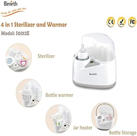 4-in-1 Multifunctional Baby Bottle Warmer Sterilizer, Intelligent Steam Sterilizer, Bottle Storage, Accurate Temperature Control, Safe BPA-Free