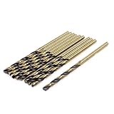 uxcell® 10 Pcs HSS Straight Shank 2.5mm Diameter 58mm Length Twist Drill Bits Black