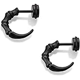 ClosJery Dragon Claw Earrings For Men Stainless Steel Cool Punk Edgy Vintage Goth Gothic Eagle Claw Stud Earrings With Screw Back Jewelry