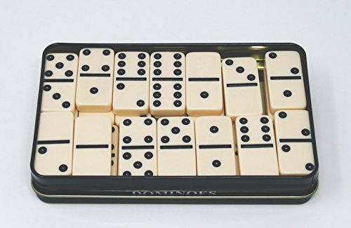 Double 6 Dominoes game by Tangerine - Nice Tin box - Ivory Tiles - instructions - Thumbnail 3