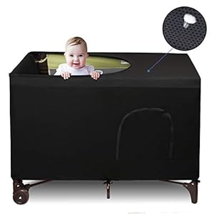 Dofilachy Blackout Cover for Pack N Play – Crib Blackout Cover Tent – Canopy Cover – Breathable Travel Crib Tent…