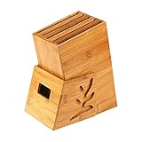 ZZWZM Bamboo Knife Block-Universal Knife Storage