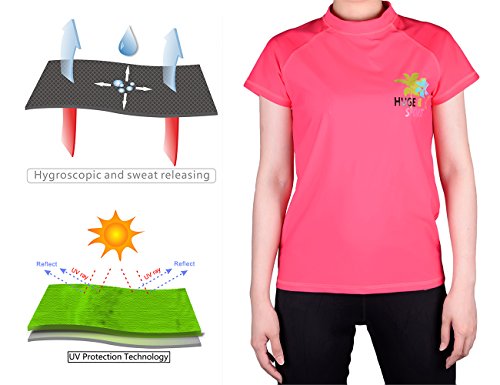 HugeSports-Womens-UV-Sun-Skin-Protection-UPF50-Short-Sleeves-Rash-Guard-Orange-Small-4-Colors HugeSports-Womens-UV-Sun-Skin-Protection-UPF50-Short-Sleeves-Rash-Guard-Orange-Small-4-Colors