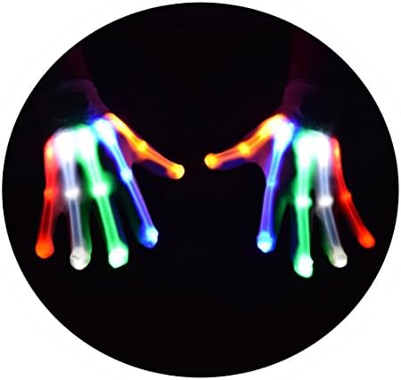 atomic sports LED Skeleton Gloves that Glow in the Dark (Multi-Color)