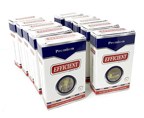 EFFICIENT Cigarette Filters, Filter Tips for Cigarette Smokers 10 Packs (300 Filters) (Best Way To Get Rid Of Nicotine Stains On Fingers)