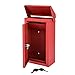 AdirOffice Outdoor Large Key Drop Box - Commercial Grade Heavy-Duty Storage Box - Safe & Secure Parcel & Packages - for Home & Business Use (Red)