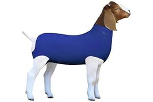 FUZIDDN Spandex Goat Tube for Show Goats - Show Livestock Supplies: Goat Covers & Blankets Rich in Color (Medium, Large) (Blue, Large)
