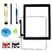 Monstleo Touch Screen Digitizer Assembly for Black iPad 4 Model A1458, A1459, A1460 + Home Button,Adhesive Tape and Tools