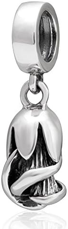 ChaWin Unique Tulip Flower Charm Pendant Bead Fit Woman Bracelet Necklace