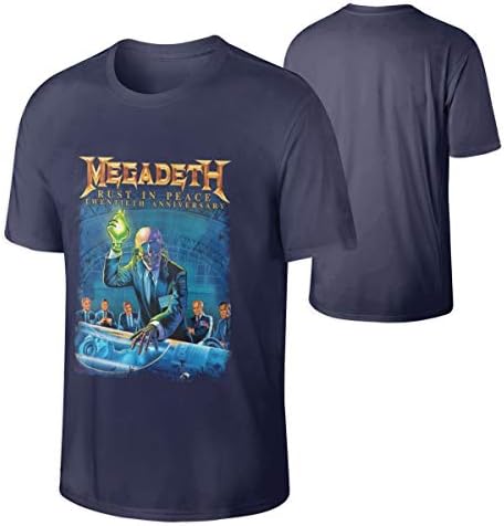 Mans Megadeth Rust in Peace Twentieth Cotton Tees Navy