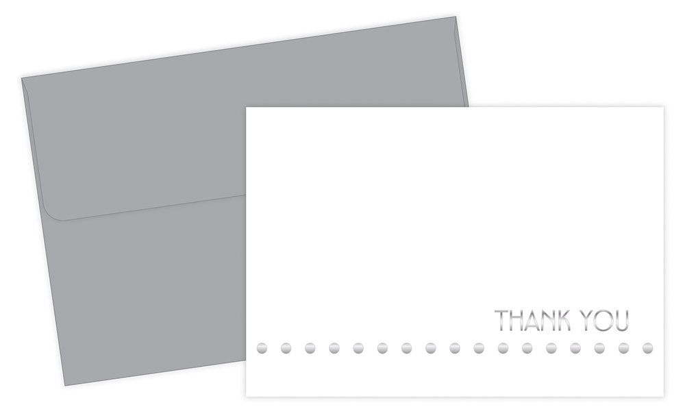 Great Papers! Silver Foil Lotsa Dots Thank You Cards, 4.875"x3.375", 24 Count (2013282)