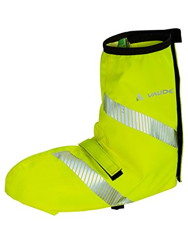 VAUDE Luminum Bike Gaiter - Waterproof Shoe Cover with Reflective Elements - Breathable Cycling Overshoes with full length velcro closure - Neon Yellow - Size 40 - 43
