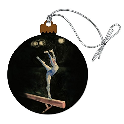 Female Gymnast on Vault Pommel Horse Gymnastics Wood Christmas Tree Holiday Ornament