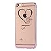 iPhone 8 Plus Case,iPhone 7 Plus Case,PHEZEN Clear Soft TPU Case with Mini Love Heart Bling Crystal Rhinestone Diamonds Plating Rose Gold Frame Silicone Gel Back Case for iPhone 7 Plus, Love Heart
