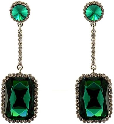 289-EMERALD GREEN Fashion Party &amp; Wedding Jewelry Tear Drop Dangle Chandelier Alloy Rhinestone Earrings
