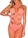 Meilidress Womens Sexy One Piece Bandage High Waisted Swimsuits Padded Bikini Beach Swimwear Pink
