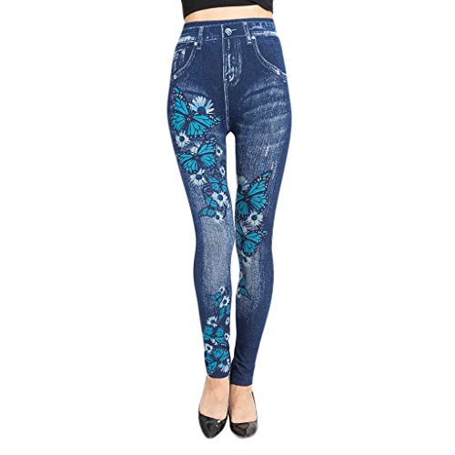 Botrong Women Jeans Bottoms Hip Lift Slim Fit Long Pants