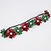 Lux Accessories Xmas Holiday Christmas Headband - Green Red Floral Crown