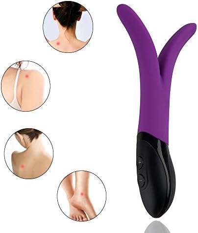 EECHIN Womens Personal Wand Massager Wireless Rechargeable Y-Shaped for Back Neck Foot Shoulder Waist Whole Body Relaxation Anti-ache Therapy with 9 Speed Modes Dual Motors Branch Wands (Purple)