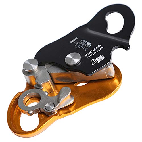 Nrpfell Magnesium-Aluminum Alloy Rope Self-Locking Device, Rope Grabber, Rock Climbing Protection Pendant