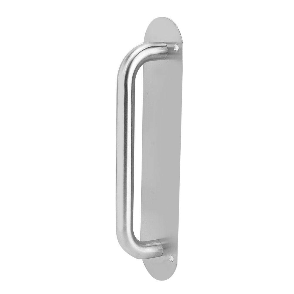 TOPINCN Door Handle Stainless Steel Pull and Push Plate Door Knob for Kitchen Restaurant Bar Business Place with Screws (Oval L)