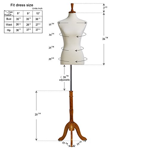 Beige-Female-Mannequin-Body-Dress-Form-Medium-6-8-Size-34-26-35-Non-Straight-Pinnable-Form-for-Apparel-Scarf-Show-Room-Decor-Shopwindow-Display