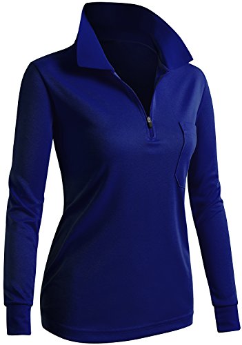 CLOVERYWomen's Active Wear POLO Pocket Shirt Long Sleeve