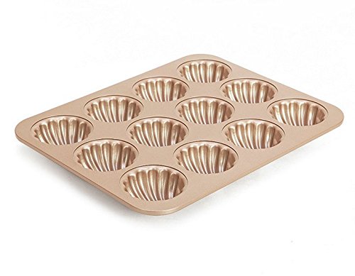 Madeleine Pans Baking Shell Mould Madeleine Cake Pan 12-cup Non Stick Gold Bakeware(madeleine pan)