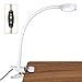 LEPOWER New Version Metal Clip On Light, Flexible Bed Light with 3 Colors x Stepless Adjustable Brightness, Eye Caring Reading Light for Desk, Bed Headboard and Computers(White)-No AC Adapter