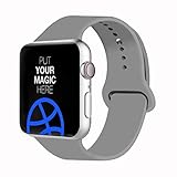 VATI Sport Band Compatible for Apple Watch Band 42mm 44mm, Soft Silicone Sport Strap Replacement Bands Compatible with 2018 iWatch Apple Watch Series 4/3/2/1, 42MM 44MM M/L (Concrete)