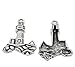 Housweety 20PCs Silver Tone Beacon Lighthouse Charm Pendants 30mmx23mm(1 1/8