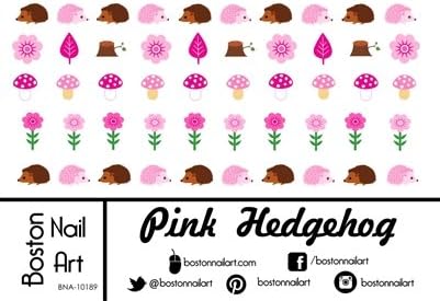 Pink Hedgehog - Waterslide Nail Decals - 50pc