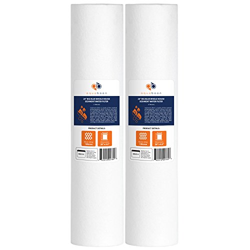 Aquaboon 1 Micron 20" Big Blue Sediment Water Filter Replacement Cartridge | Whole House Sediment Filtration | Compatible with AP810-2, SDC-45-2005, FPMB-BB5-20, P5-20BB, FP25B, 155358-43, 2 Pack