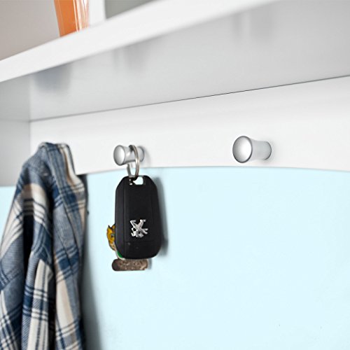 SoBuy Wall Shelves,Wall rack,Wall Cabinets ,Wall-Mounted Cabinets ,Storage Racks, Hanging Entryway Shelf,Storage Shelf ,and Coat Rack Wall Shelf with Hooks (FRG48-L-W)