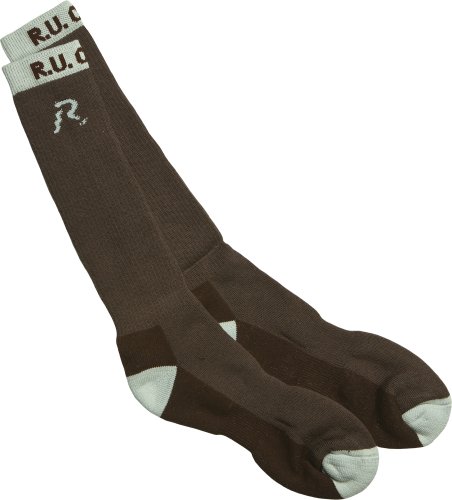 R.U.Outside Bill Townsend Chinook Winter Sock, Brown with Grey Logo, Large, 0.5 Ounce