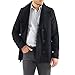 Alpine Swiss Jake Mens Wool Pea Coat Double Breasted Jacket Black LRG