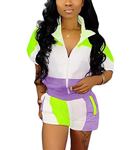 Women 2 Piece Sunscreen Outfits Lightweight Windbreaker Pullover Crop Top Pants Rashguards Set - Thumbnail 6
