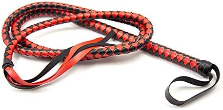 LVPDW Tshirt 190cm Hand Made Snake Leather Whip With Lashing Handle Spanking Paddle Scattered Whip Erotic Sexx Toys for Adult Games,red