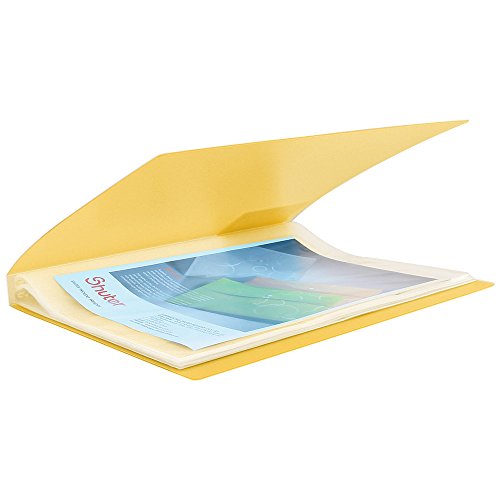 Shuter 40-Pocket Protector Presentation Book, A4 Size, 80-Page Capacity,Available for Report Sheets,Artworks,Music Sheets,Clippings (Clear Yellow) - Thumbnail 3