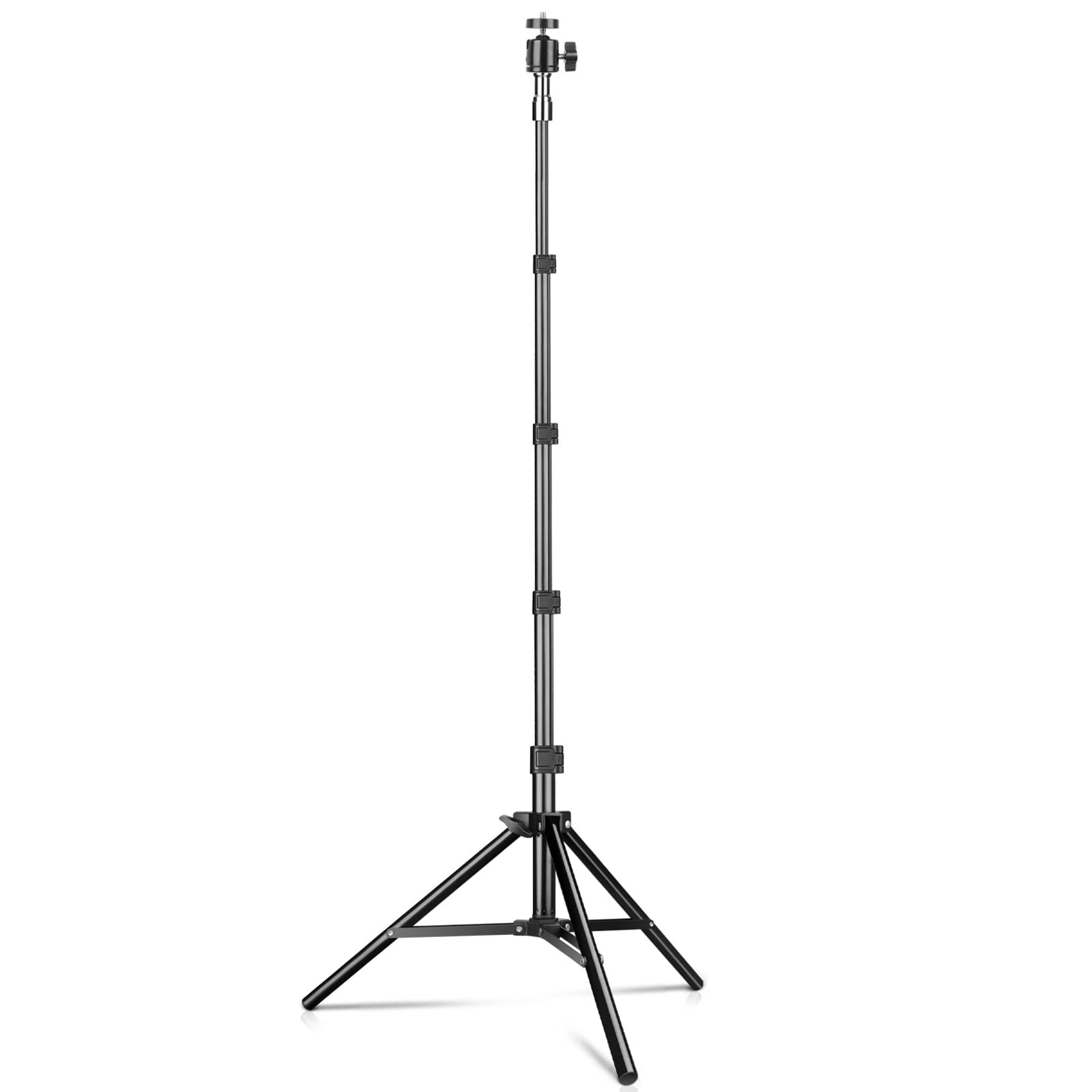 Aluminium 1.5 m/59inches Light Stand,KIBTOY 3.6 Kilograms/8 Pounds Load Capacity photography stand,Foldable and Protable Sturdy Tripod Stand for Lighting,Make Up,Live Streaming,Photo Video Shooting.
