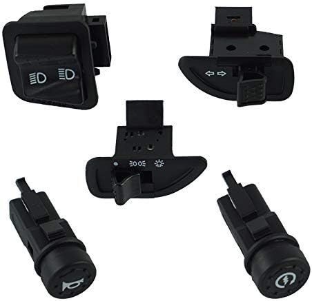 YuLinStyle Motorcycle Switch Headlight Horn Turn Signal High/Low Beam Light Start Buttons Accessaries For Piaggio Scooter Motorcycle Accessories Motorcycle parts (Color : Black)