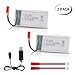 2pcs 3.7V 1600mAh JST Lipo Battery with USB Charge for JJRC A6 A20 A20W A22 H68 X27C-2 XG183 69608 and 2 JST to Molex Battery Adapters for Vehicles with Molex Plug Type